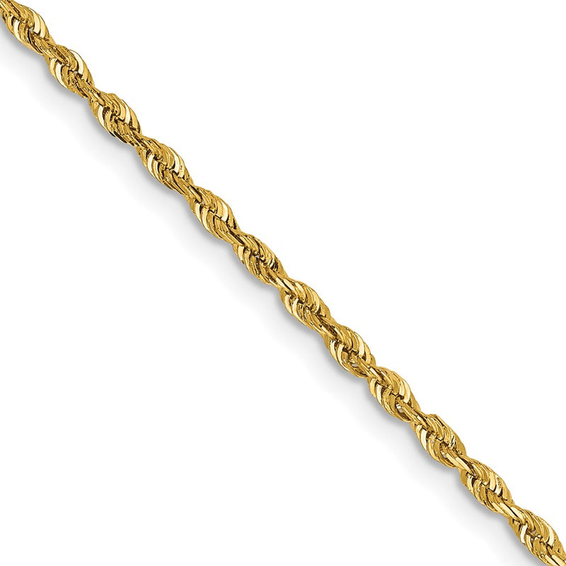 24 Inch 10K Yellow Gold 1.85mm D/C Quadruple Rope Chain Necklace