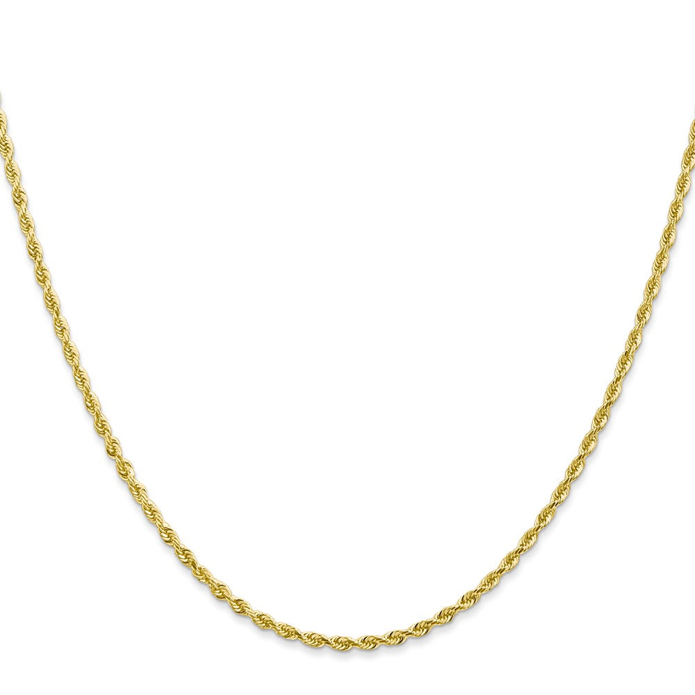 24 Inch 10K Yellow Gold 2mm D/C Quadruple Rope Chain Necklace