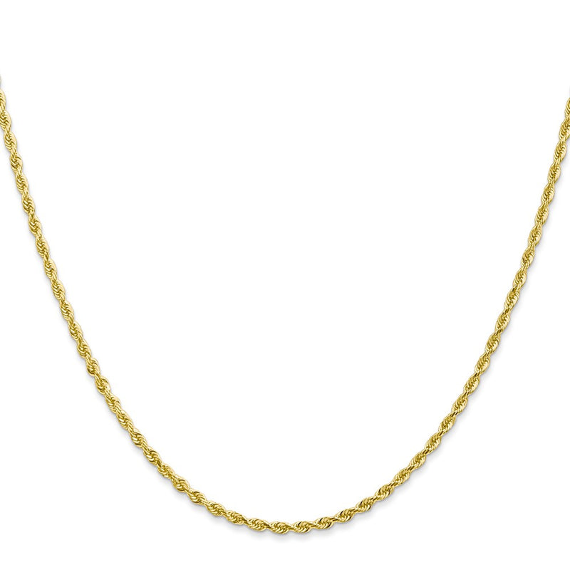 24 Inch 10K Yellow Gold 2mm D/C Quadruple Rope Chain Necklace