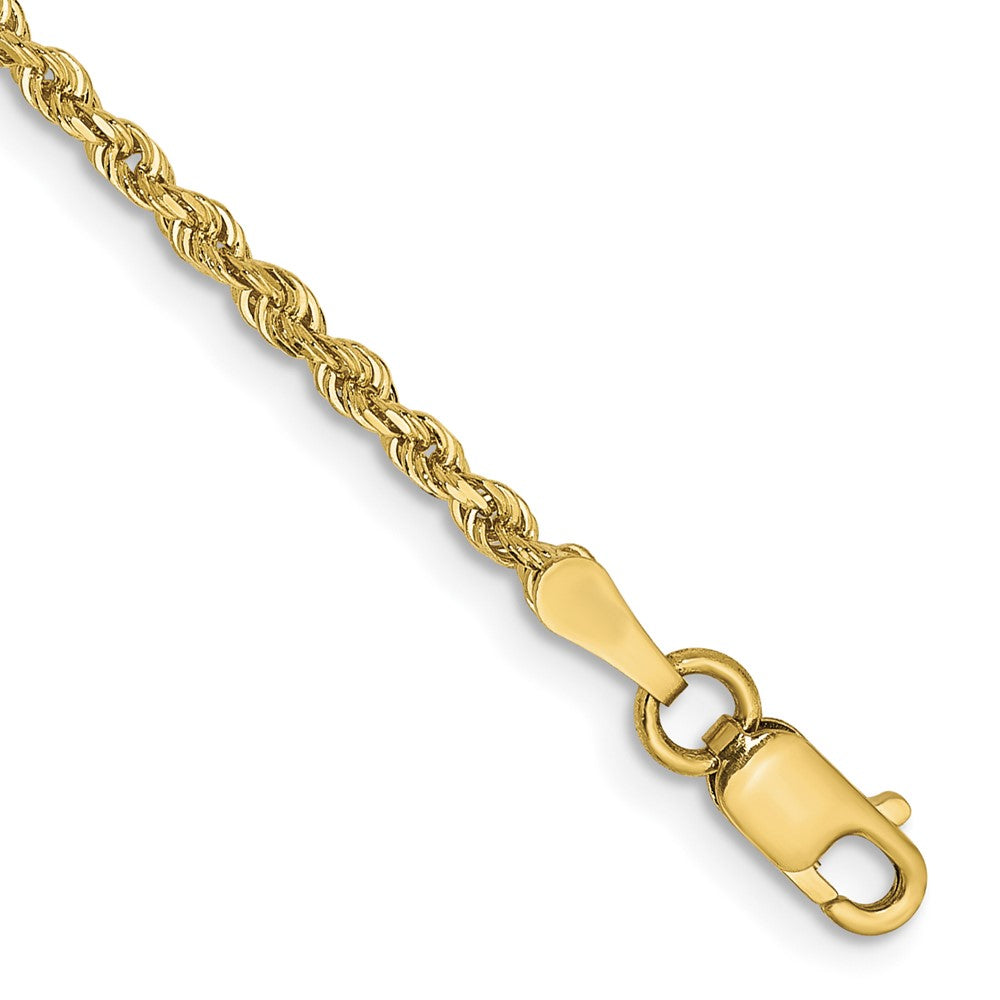 7 Inch 10K Yellow Gold 2mm D/C Quadruple Rope Chain Bracelet