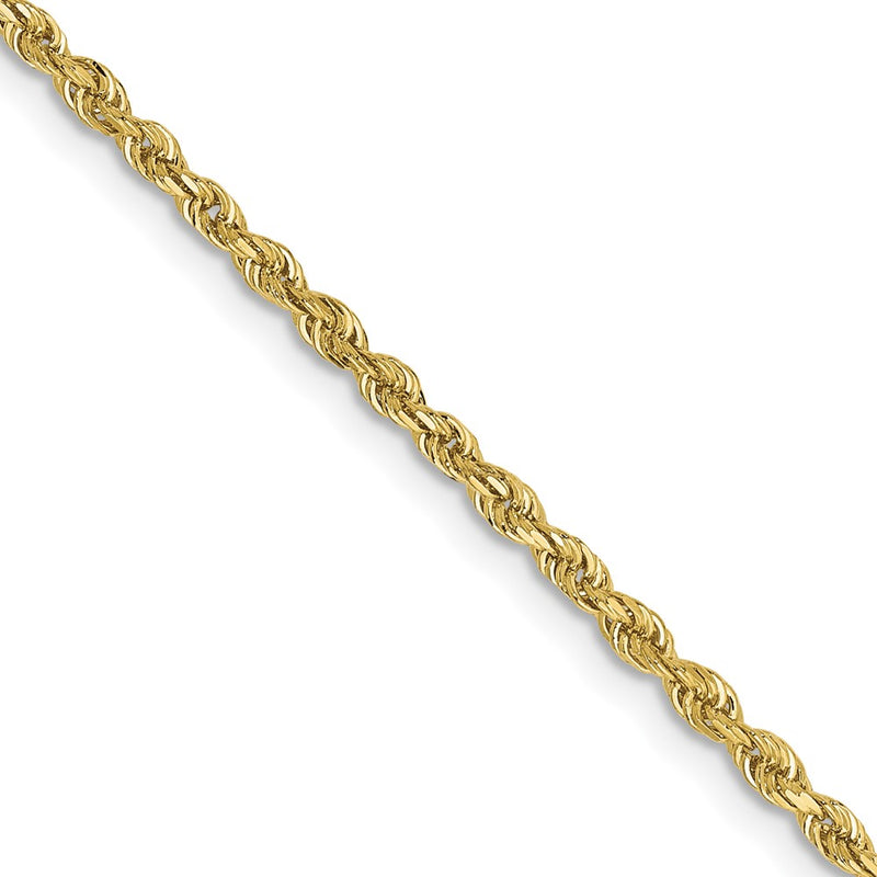 18 Inch 10K Yellow Gold 2mm D/C Quadruple Rope Chain Necklace