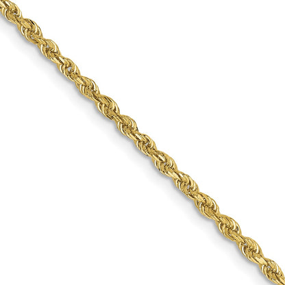 24 Inch 10K Yellow Gold 2mm D/C Quadruple Rope Chain Necklace