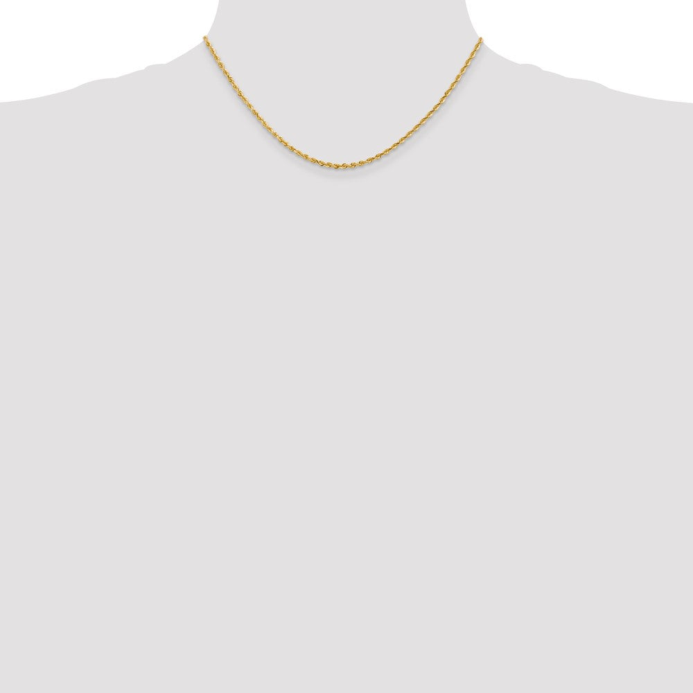 16 Inch 10K Yellow Gold 2.25mm D/C Quadruple Rope Chain Necklace