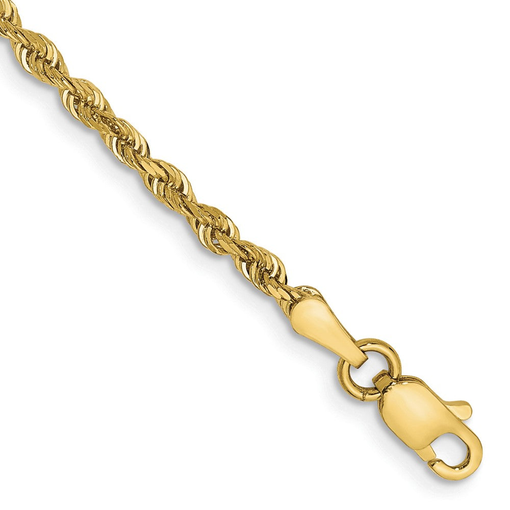 8 Inch 10K Yellow Gold 2.25mm D/C Quadruple Rope Chain Bracelet