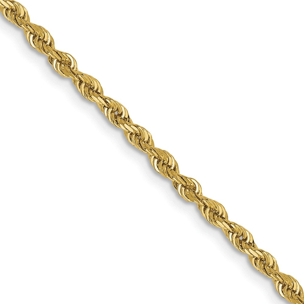 16 Inch 10K Yellow Gold 2.25mm D/C Quadruple Rope Chain Necklace