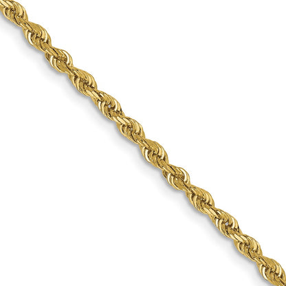 16 Inch 10K Yellow Gold 2.25mm D/C Quadruple Rope Chain Necklace
