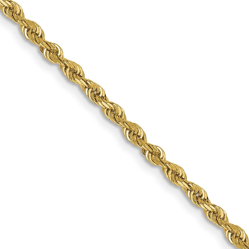24 Inch 10K Yellow Gold 2.25mm D/C Quadruple Rope Chain Necklace