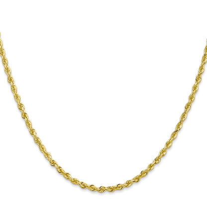 24 Inch 10K Yellow Gold 2.75mm D/C Quadruple Rope Chain Necklace