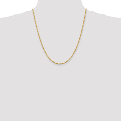 22 Inch 10K Yellow Gold 2.75mm D/C Quadruple Rope Chain Necklace