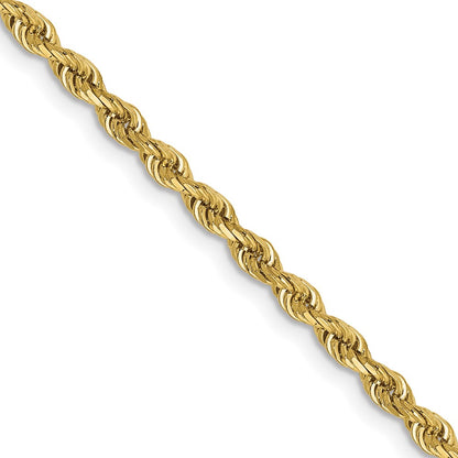 16 Inch 10K Yellow Gold 2.75mm D/C Quadruple Rope Chain Necklace