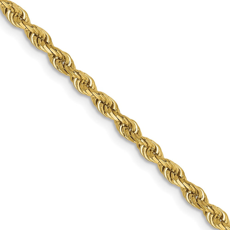 24 Inch 10K Yellow Gold 2.75mm D/C Quadruple Rope Chain Necklace