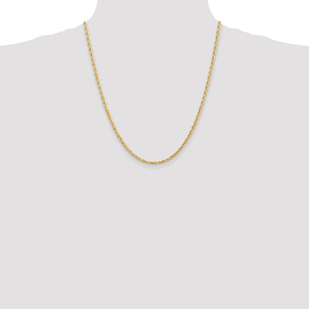 22 Inch 10K Yellow Gold 3mm D/C Quadruple Rope Chain Necklace