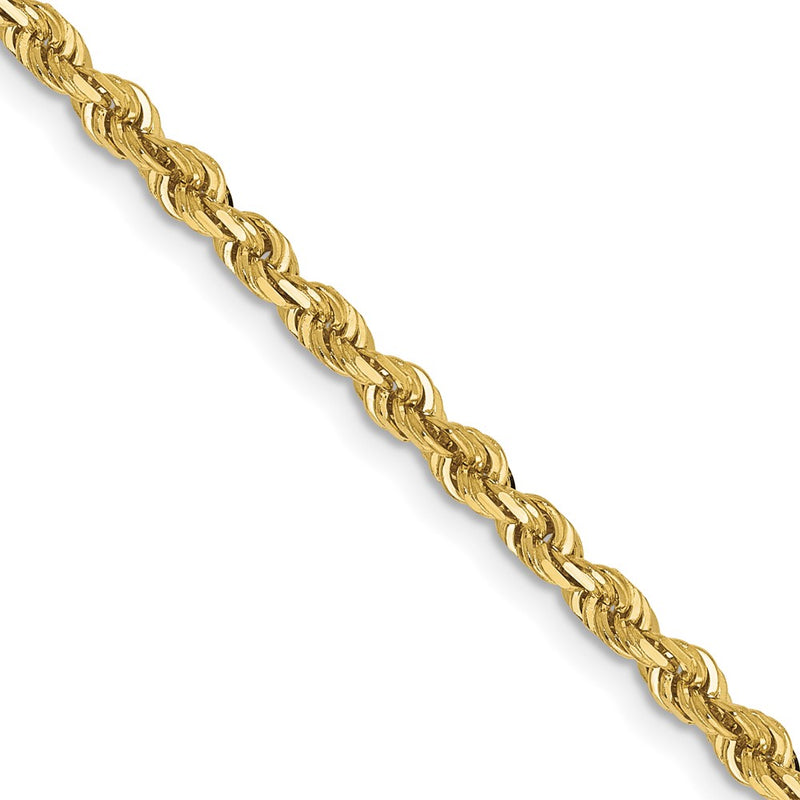 24 Inch 10K Yellow Gold 3mm D/C Quadruple Rope Chain Necklace