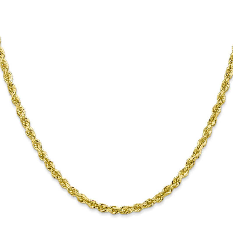 22 Inch 10K Yellow Gold 3.35mm D/C Quadruple Rope Chain Necklace