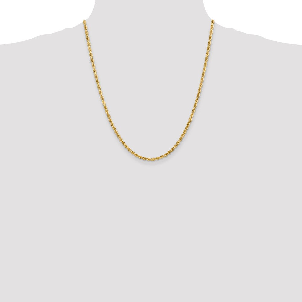 22 Inch 10K Yellow Gold 3.35mm D/C Quadruple Rope Chain Necklace