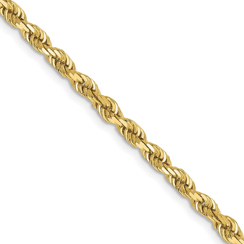 22 Inch 10K Yellow Gold 3.35mm D/C Quadruple Rope Chain Necklace