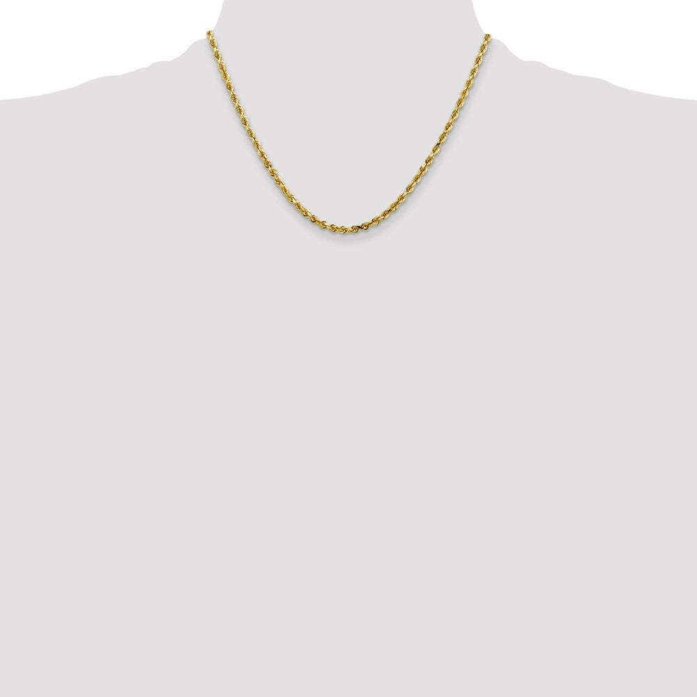 18 Inch 10K Yellow Gold 4mm D/C Quadruple Rope Chain Necklace
