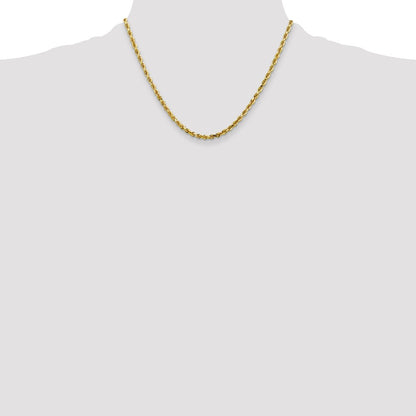 18 Inch 10K Yellow Gold 4mm D/C Quadruple Rope Chain Necklace