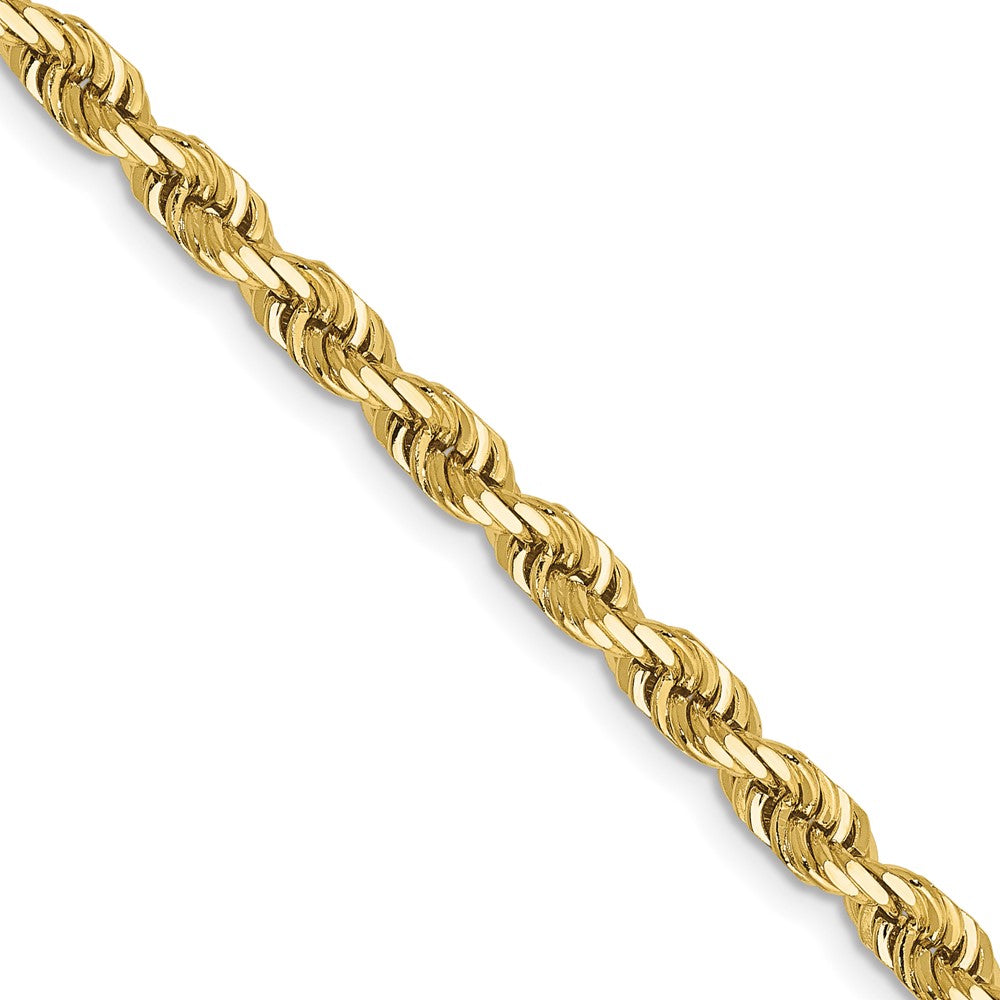 24 Inch 10K Yellow Gold 4mm D/C Quadruple Rope Chain Necklace