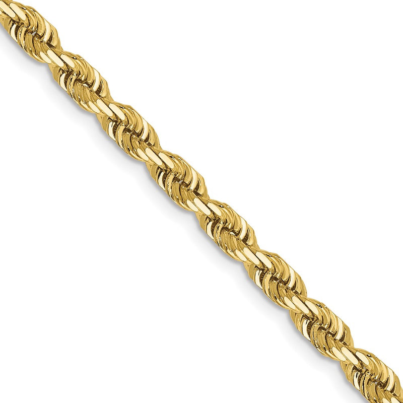 18 Inch 10K Yellow Gold 4mm D/C Quadruple Rope Chain Necklace