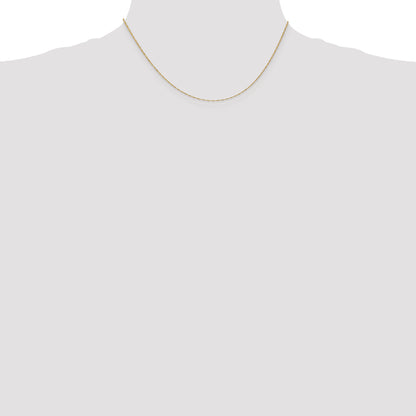 16 Inch 10K Yellow Gold 1mm Singapore Chain Necklace