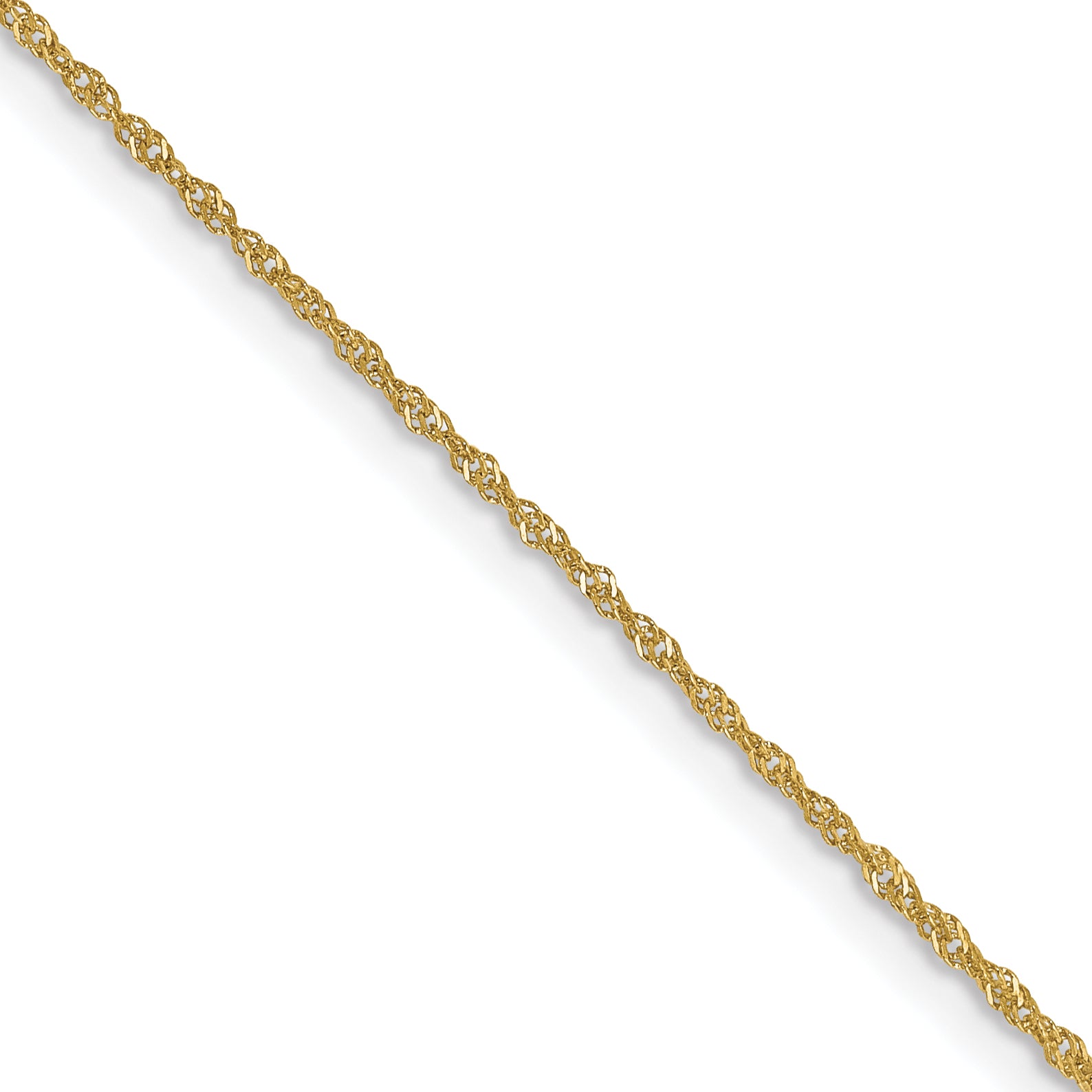 16 Inch 10K Yellow Gold 1mm Singapore Chain Necklace