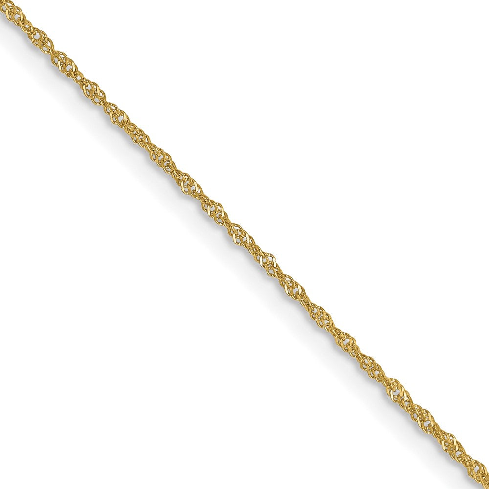 16 Inch 10K Yellow Gold 1mm Singapore Chain Necklace