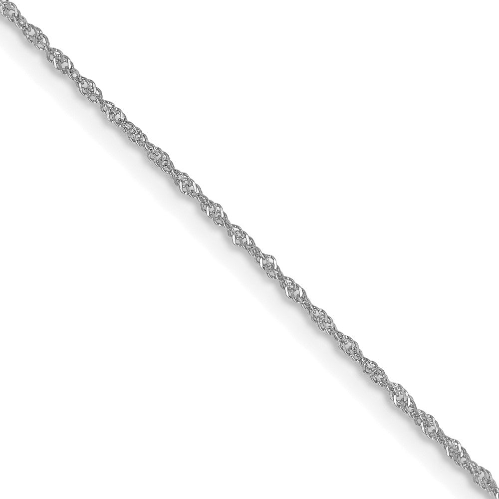 16 Inch 10K White Gold Wg 1mm Singapore Chain Necklace
