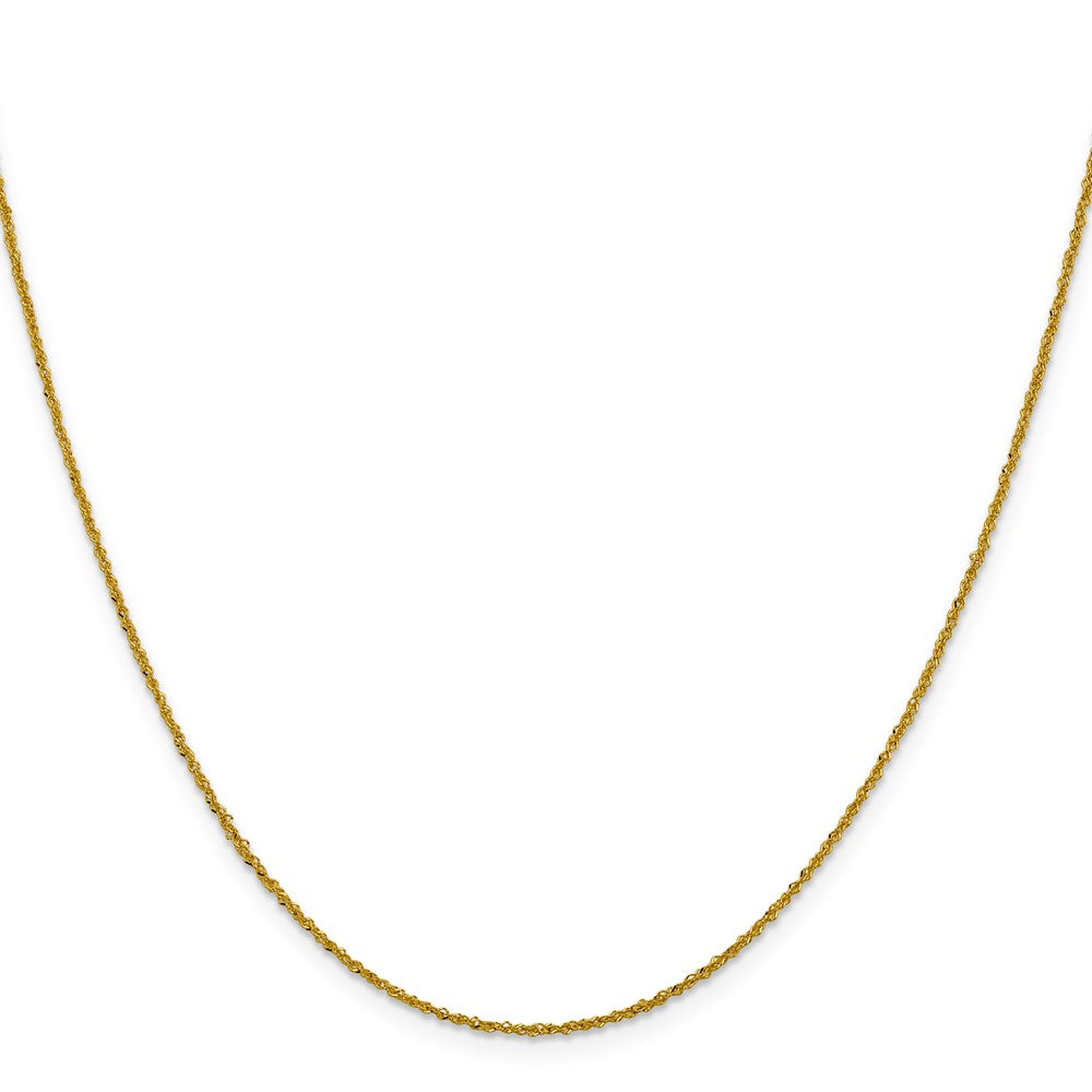 16 Inch 10K Yellow Gold 1mm Sparkle Singapore Chain Necklace