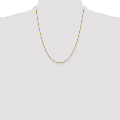 22 Inch 10K Yellow Gold 1mm Sparkle Singapore Chain Necklace