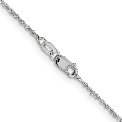 10K White Gold 1mm Sparkle Singapore Chain