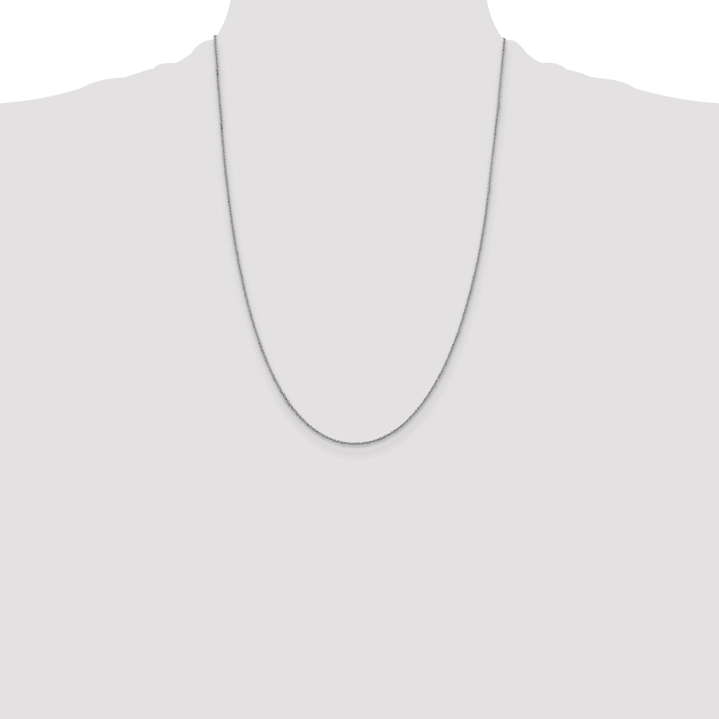 10K White Gold 1mm Sparkle Singapore Chain