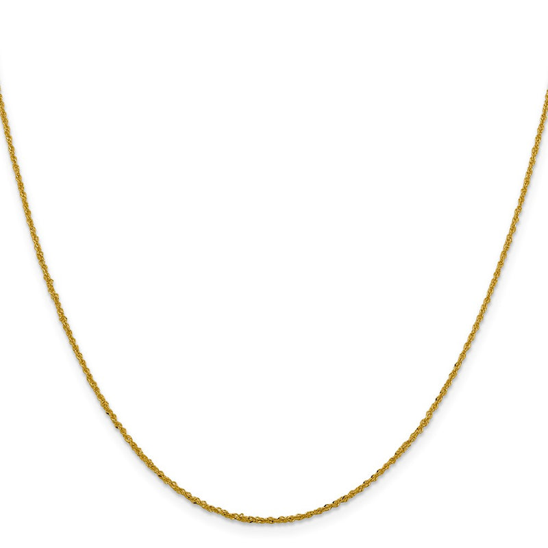 16 Inch 10K Yellow Gold 1.3mm Sparkle Singapore Chain Necklace