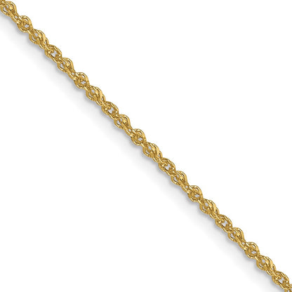 2 Inch 10K Yellow Gold 1.3mm Sparkle Singapore Chain Necklace
