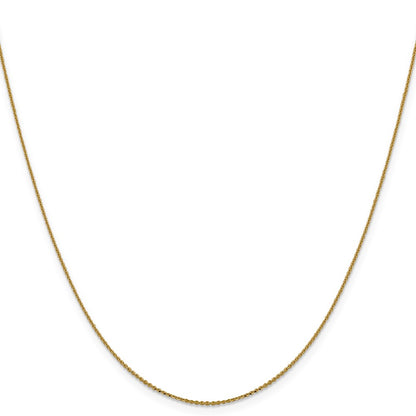 16 Inch 10K Yellow Gold 1.0 mm D/C Cable Chain Necklace