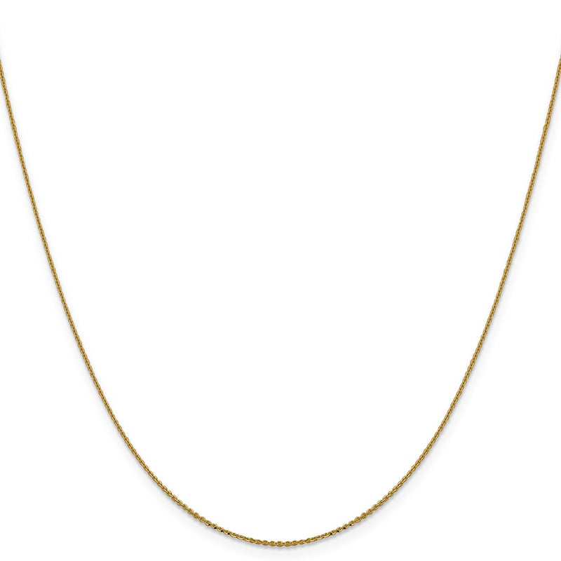 16 Inch 10K Yellow Gold 1.0 mm D/C Cable Chain Necklace