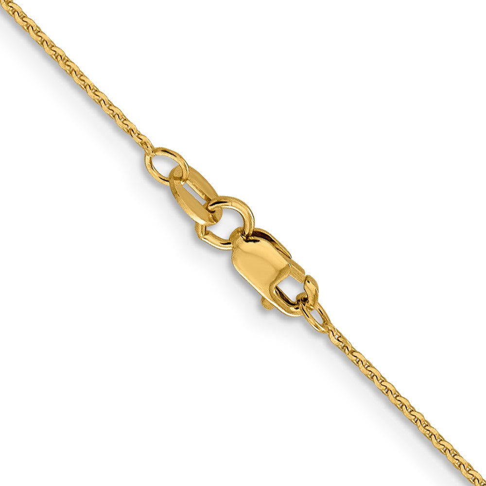 24 Inch 10K Yellow Gold 1.0 mm D/C Cable Chain Necklace