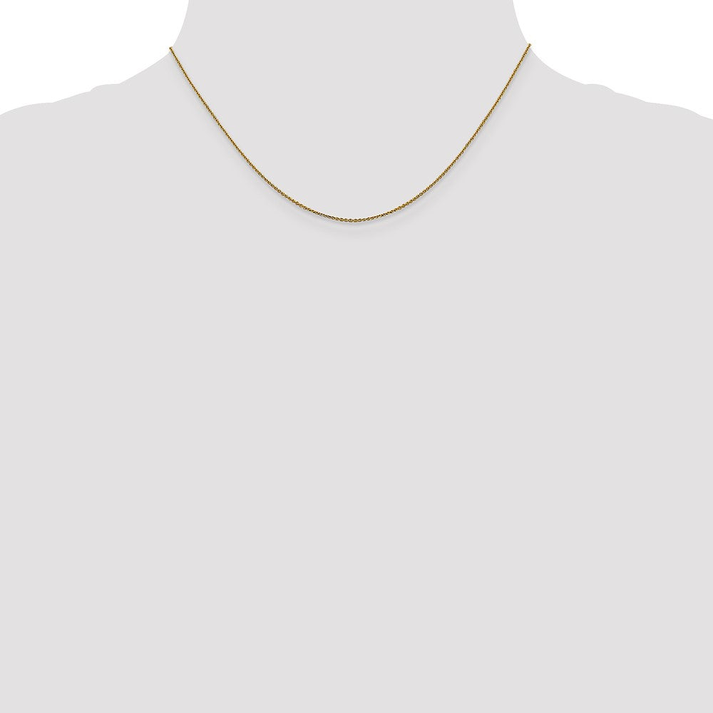 16 Inch 10K Yellow Gold 1.0 mm D/C Cable Chain Necklace
