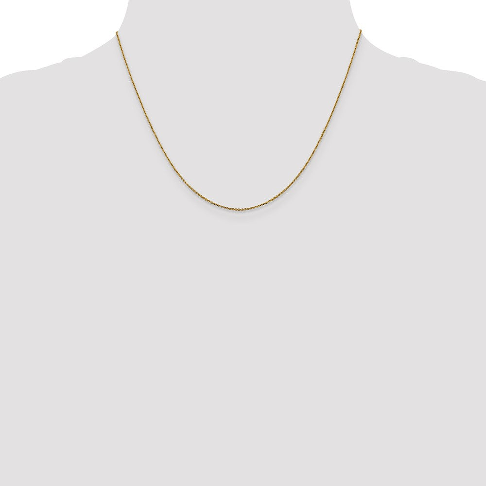 18 Inch 10K Yellow Gold 1.0 mm D/C Cable Chain Necklace