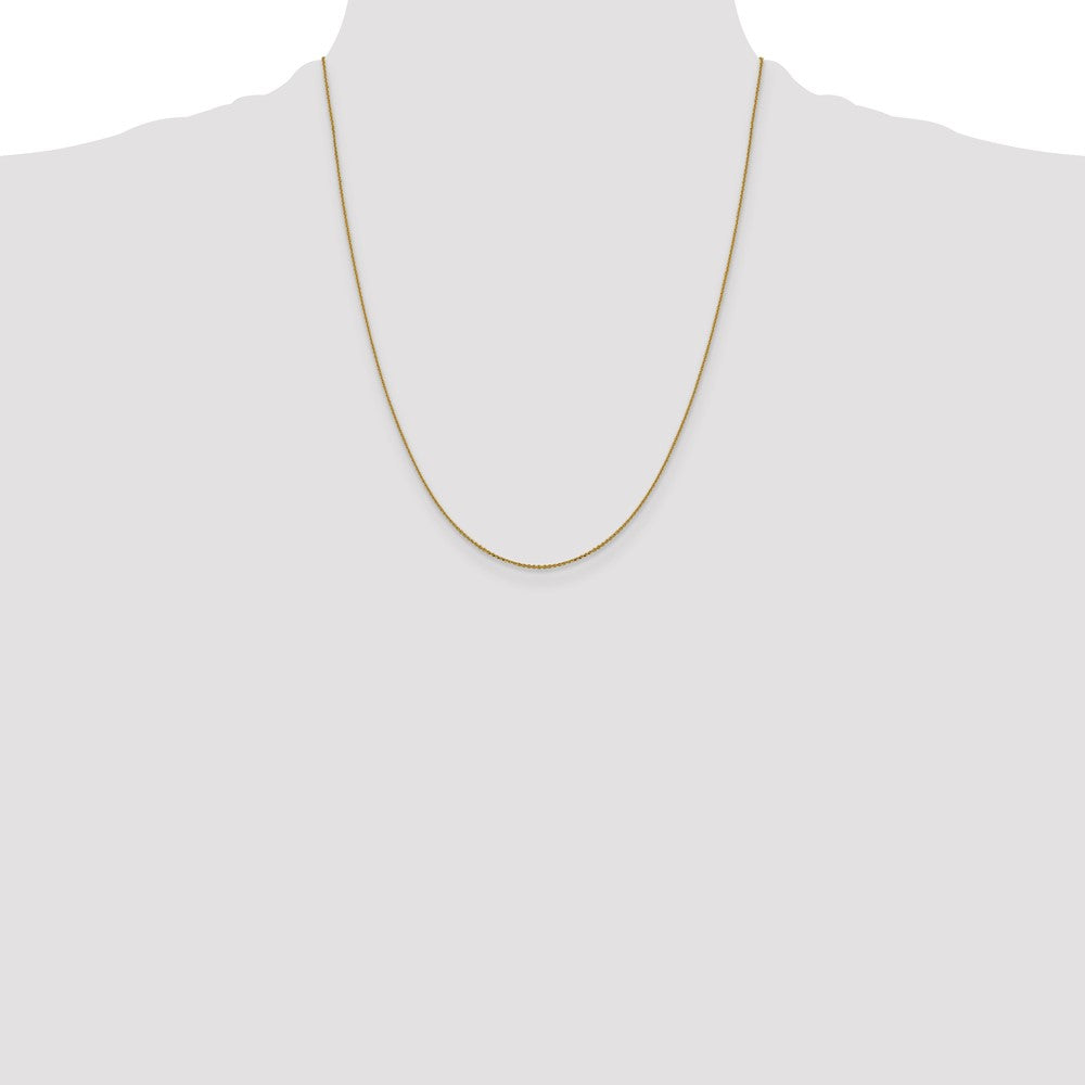 22 Inch 10K Yellow Gold 1.0 mm D/C Cable Chain Necklace