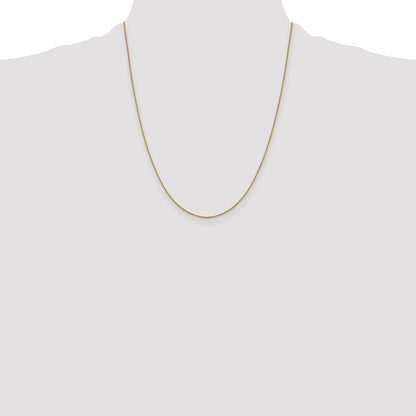 22 Inch 10K Yellow Gold 1.0 mm D/C Cable Chain Necklace