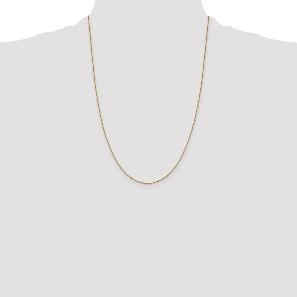 24 Inch 10K Yellow Gold 1.0 mm D/C Cable Chain Necklace
