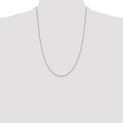 24 Inch 10K Yellow Gold 1.0 mm D/C Cable Chain Necklace