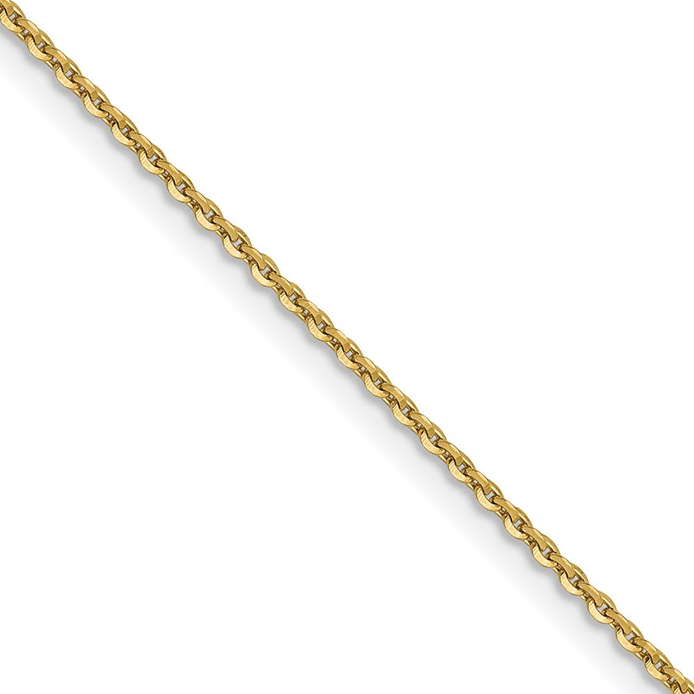 16 Inch 10K Yellow Gold 1.0 mm D/C Cable Chain Necklace