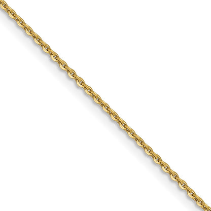 16 Inch 10K Yellow Gold 1.0 mm D/C Cable Chain Necklace
