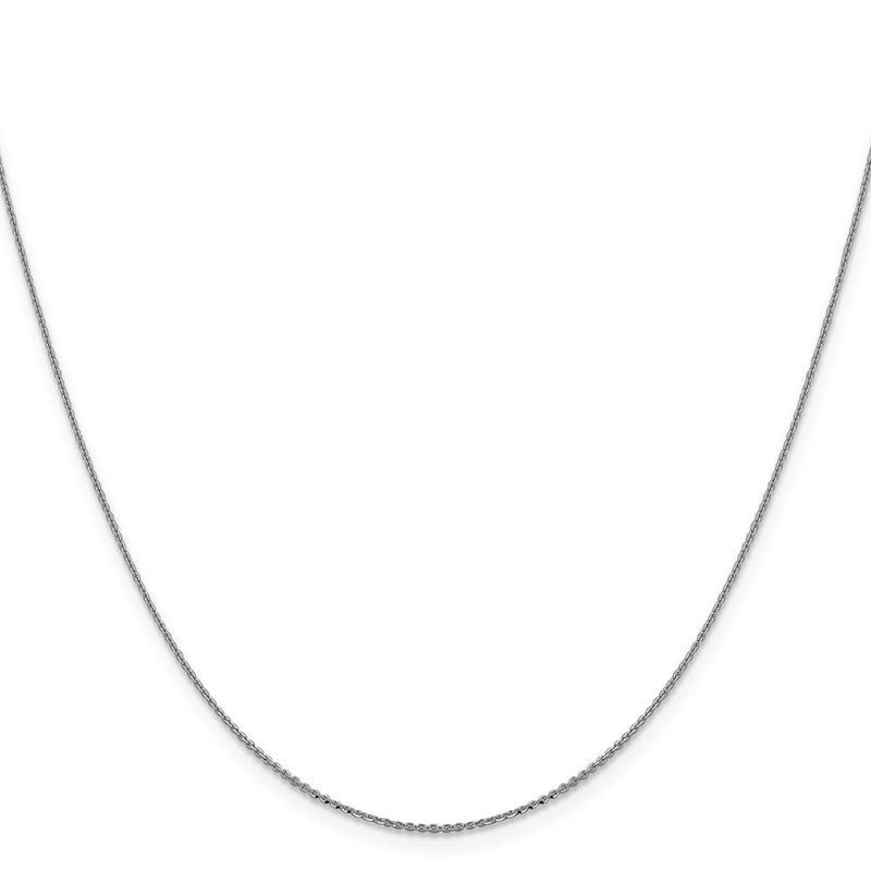 16 Inch 10K White Gold 1.0 mm D/C Cable Chain Necklace