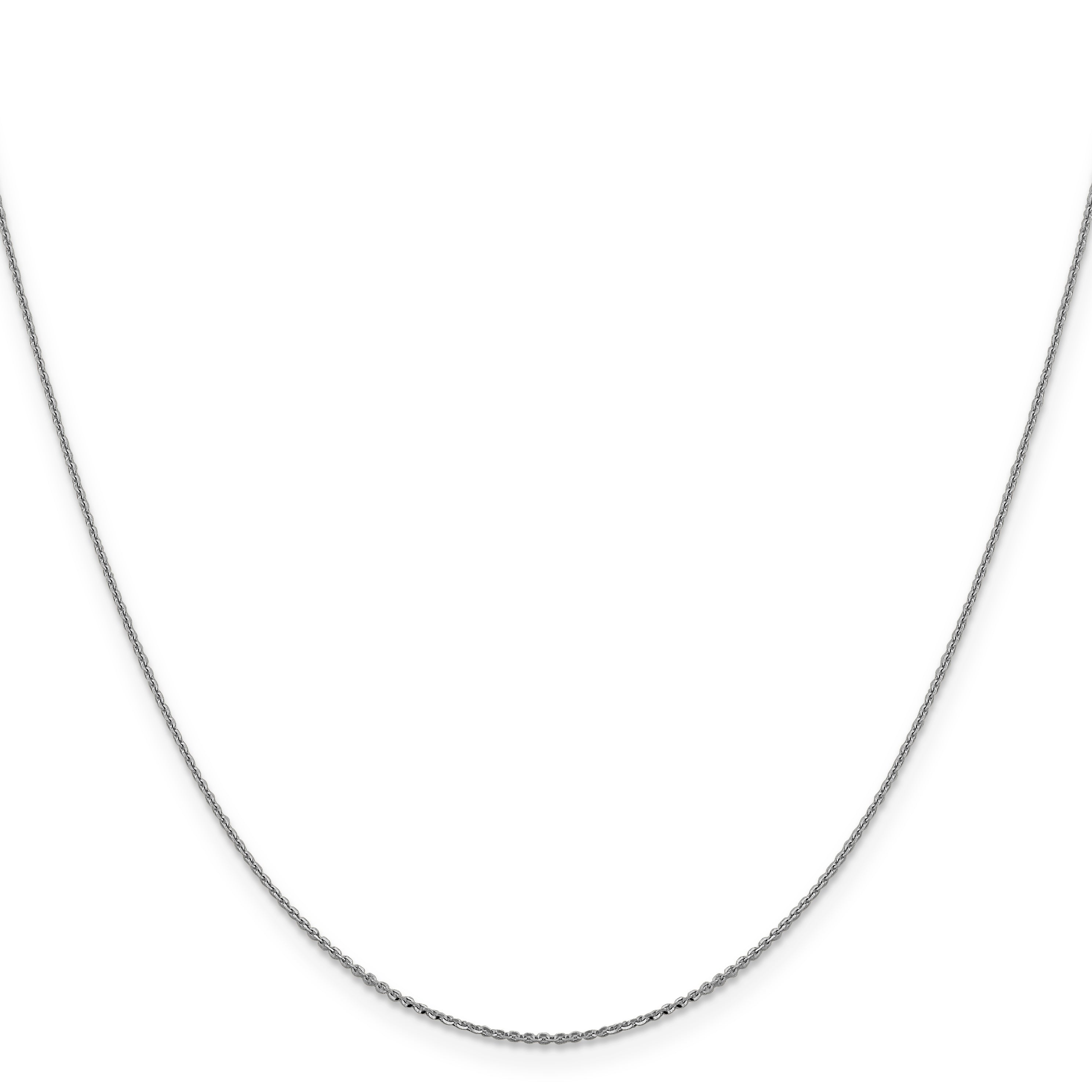 10K White Gold 1.0 mm D/C Cable Chain