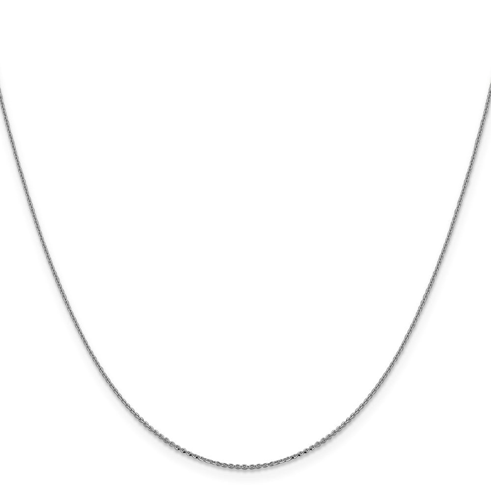 2 Inch 10K White Gold 1.0 mm D/C Cable Chain Necklace