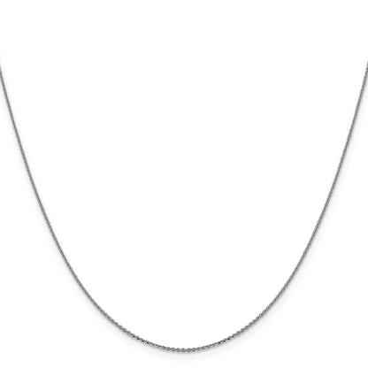 18 Inch 10K White Gold 1.0 mm D/C Cable Chain Necklace