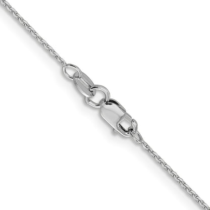 24 Inch 10K White Gold 1.0 mm D/C Cable Chain Necklace